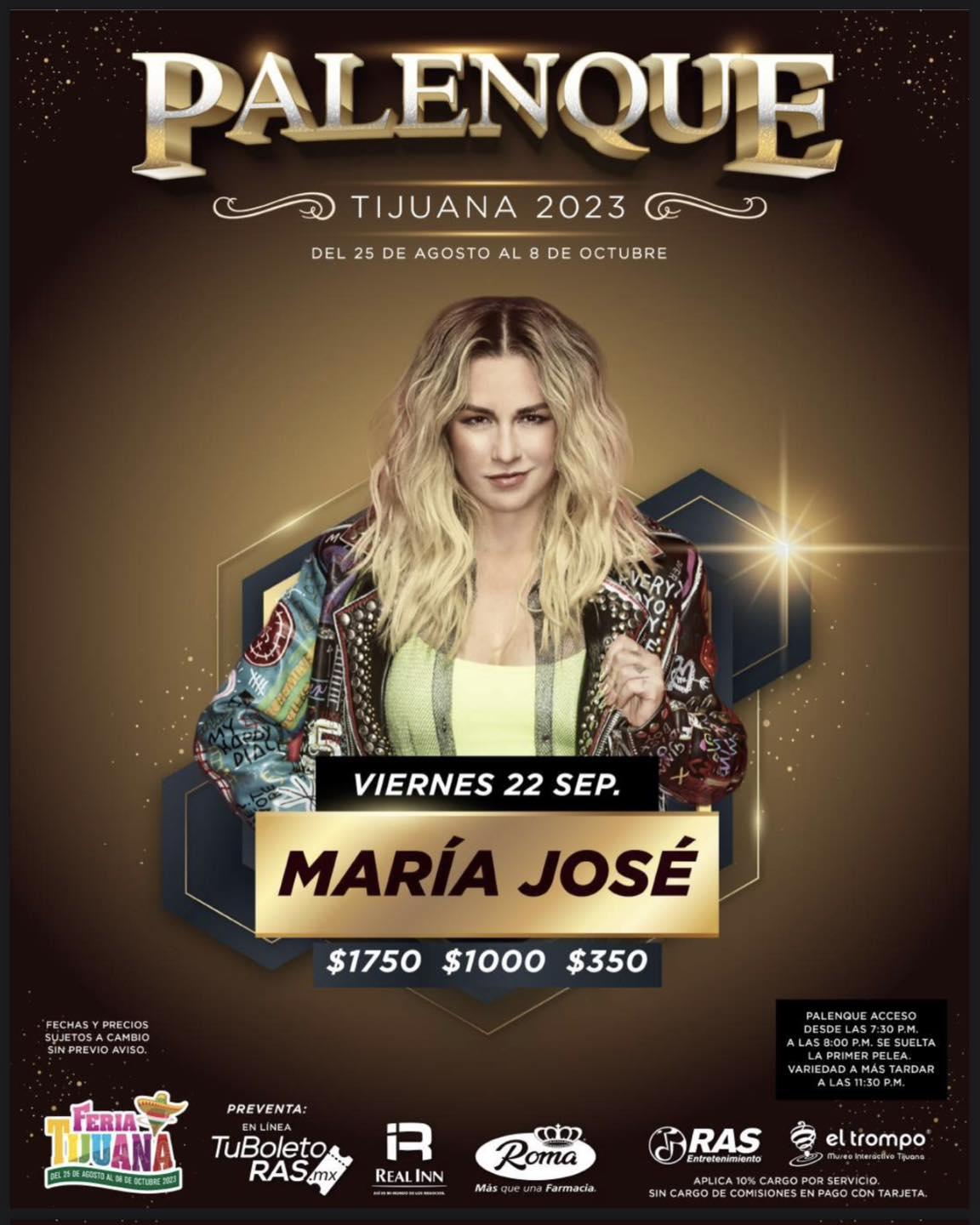 Boletos María José Palenque Feria Tijuana 2023